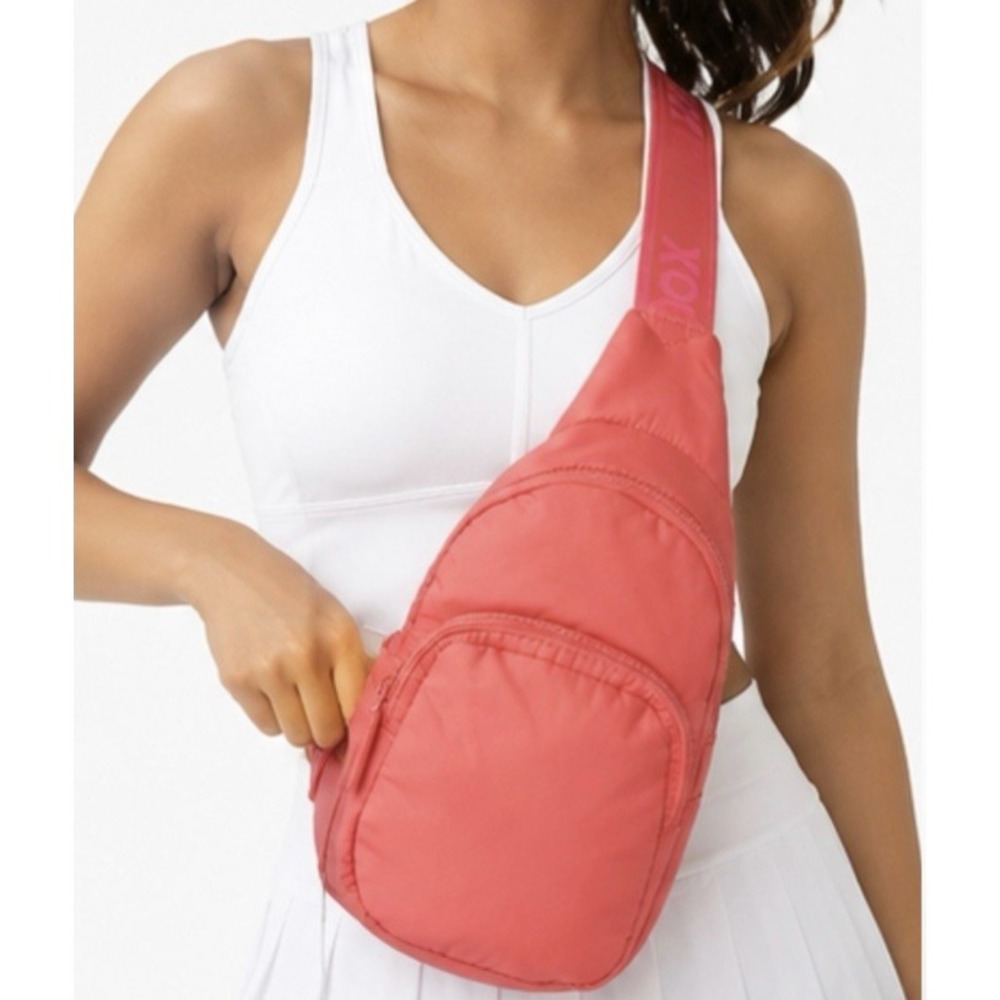 NWT Wildfox Parachute Crossbody Double Zip Pocket Sling Bag Backpack Peach‎ Bag